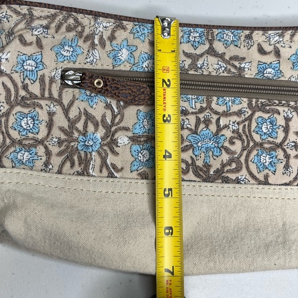 Myra Bag Floral Boho 100% Cotton Leather Trim Small Crossbody Bag - Picture 6 of 13